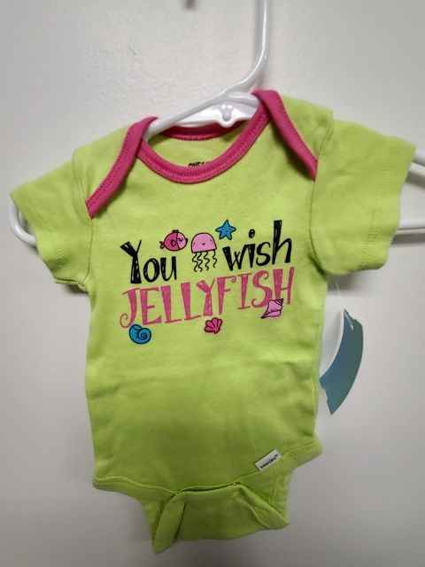 Green/Pink Jellyfish Onesie, NB G