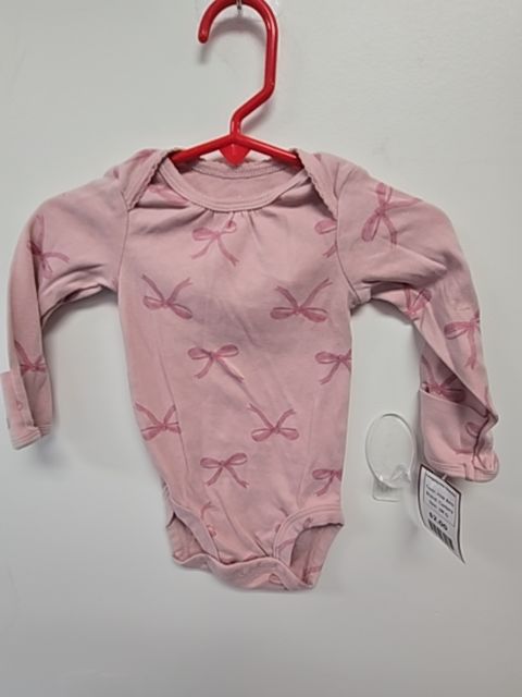 Pink Bow Carters Longsleeve Onesie, 3M G