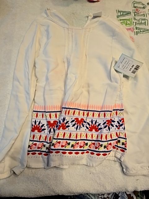 white Crazy 8 Long Sleeve Tunic, 5T G