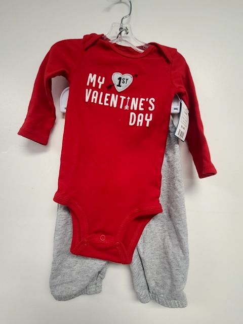 Red/Grey 1st Valentines Day Carters Outfit, 9M B