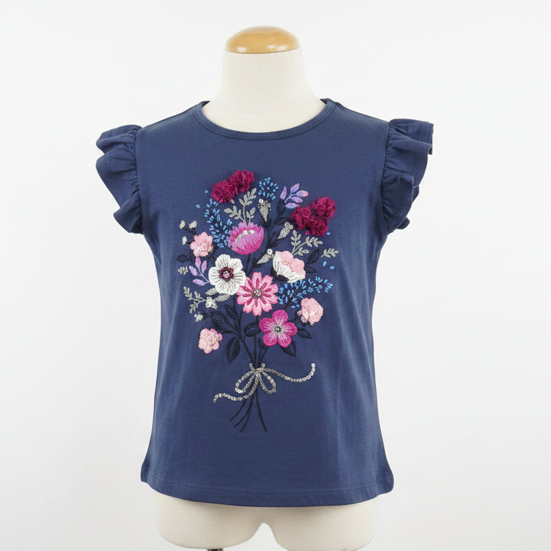 Blue/Pink Flowers Isaac Mizrahi Shirt, 5T G