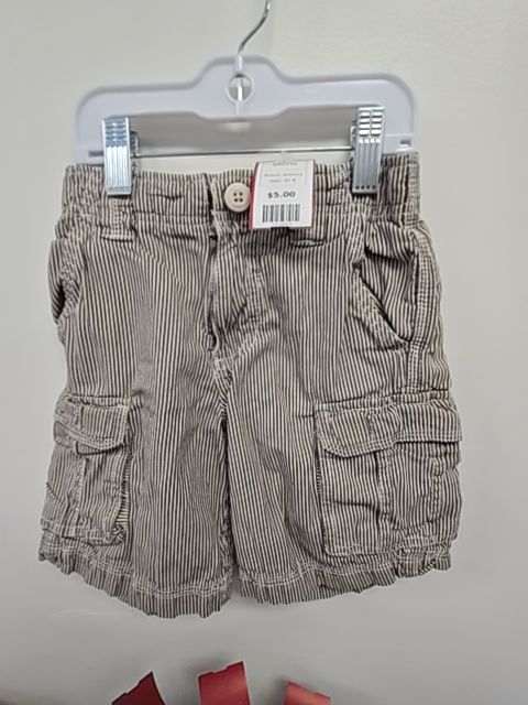 Grey/White Striped Arizona Shorts, 4T B