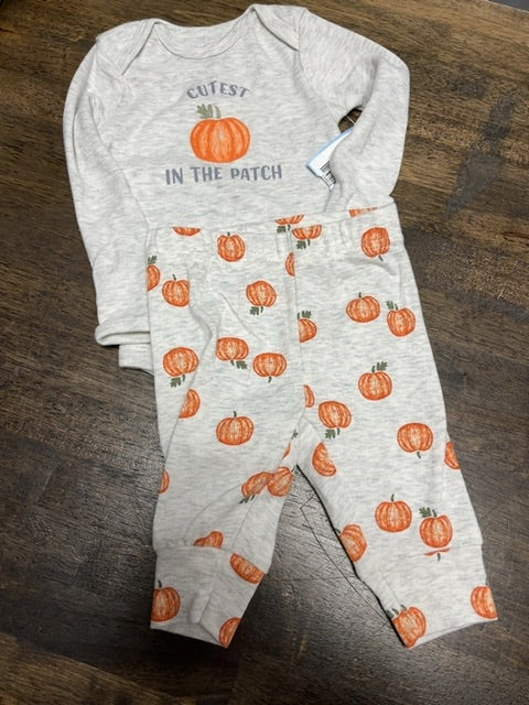 Grey/Orange Pumpkin Carters Outfit, 3M G