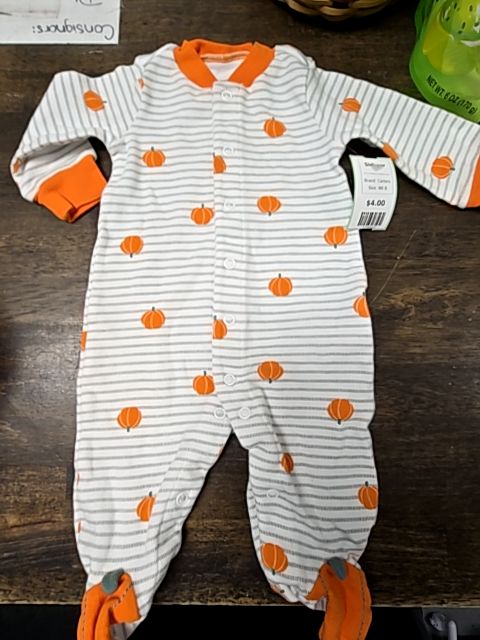 White/Grey/Orange Pumpkin Carters Sleeper, NB B