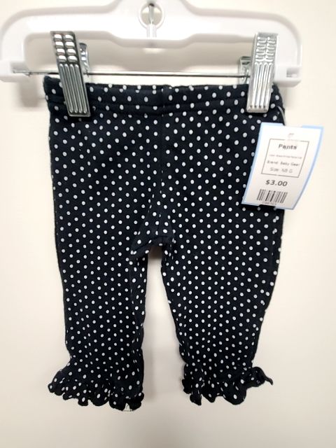 Black/White Polka Dot Baby Gear Pants, NB G
