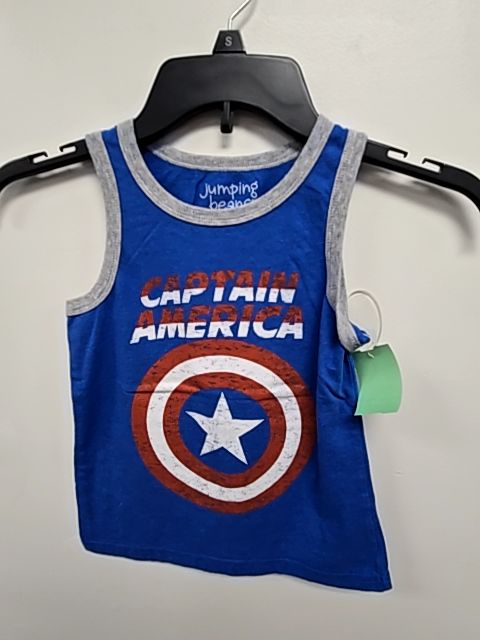 Blue Captain America Jumping Bean Tank Top, 4T B