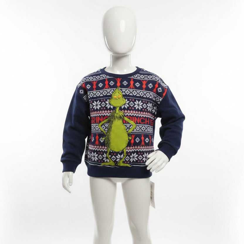 Navy/Red/Green/White Grinch Longsleeve Shirt, 5T G