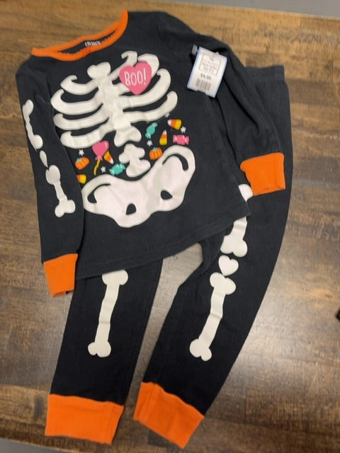 Black Skeleton Carters Pjs, 4T G