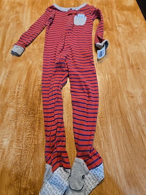 Red/Navy Striped Carters Sleeper, 2T B