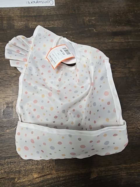 white Neat Solutions Poka Dot Bib