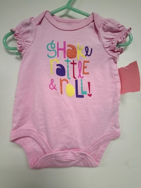 pink Circo Shake rattle and roll onesie, NB G