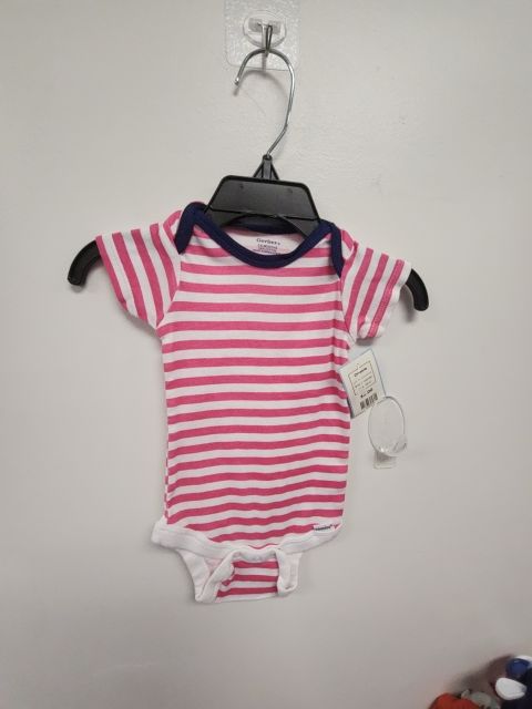 Pink/White Striped Gerber Onesie, 3M G
