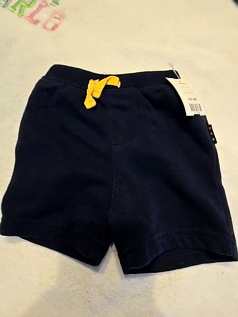 Navy Buttons And Thread Shorts, 6-9M B