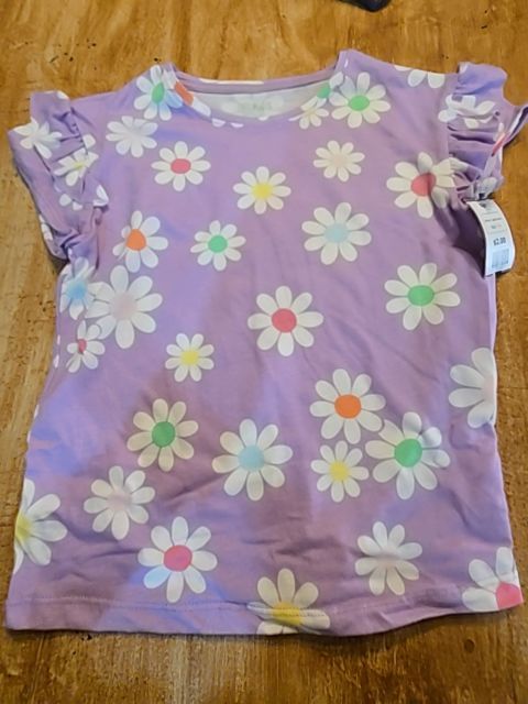 Purple/White/Colorful Flowers Garanimals Shirt, 7 G