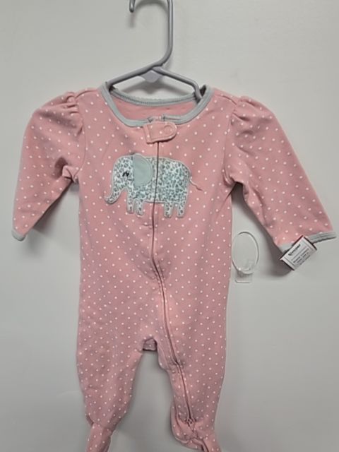 Pink/Blue/White Polka Dot Elephant Carters Sleeper, 6M G