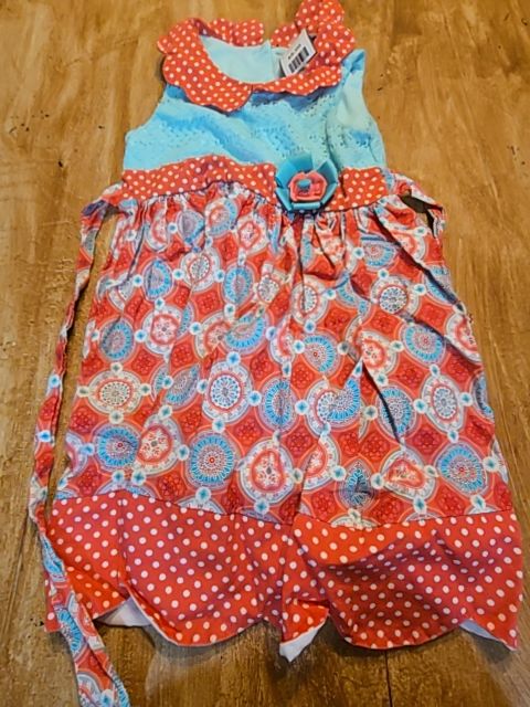 Blue/Pink Flowers Counting Daisies Dress, 5T G