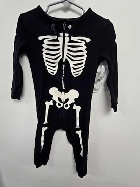Black/White Skeleton OshKosh One Piece Pjs, 2T B