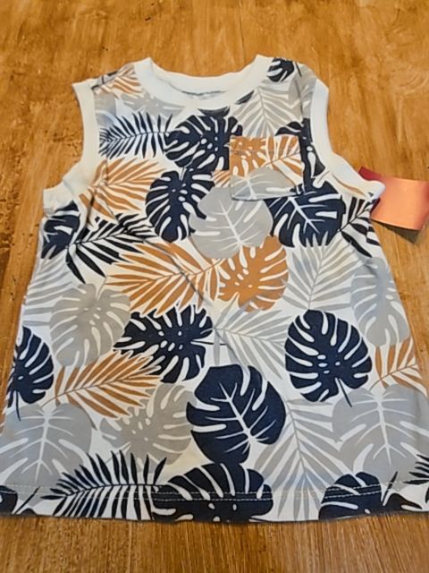 White/Tan/Navy/Grey Leaf Garanimals Tank Top, 2T B