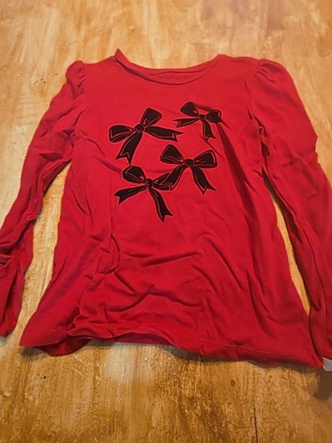 Red/Black Bows Wonder Nation Longsleeve Shirt, 10 G