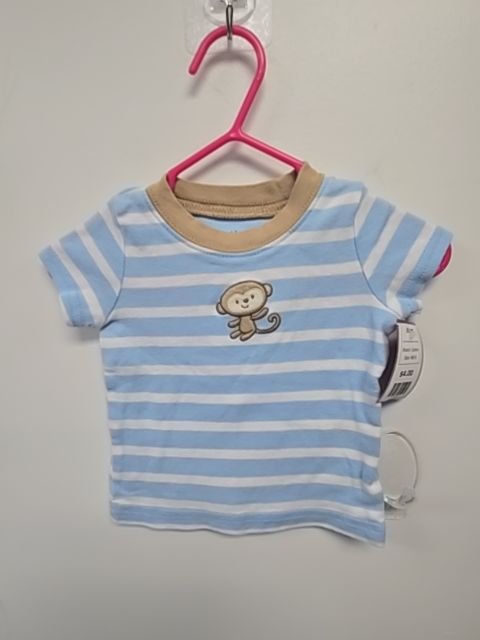 White/Blue/Brown Monkey Carters Shirt, NB B