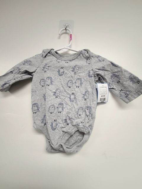 Grey/Blue Penguin Jumping Bean Longsleeve Onesie, 6M G
