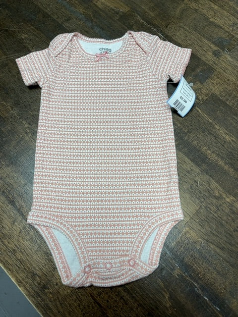Pink/White Heart Carters Onesie, 6M G