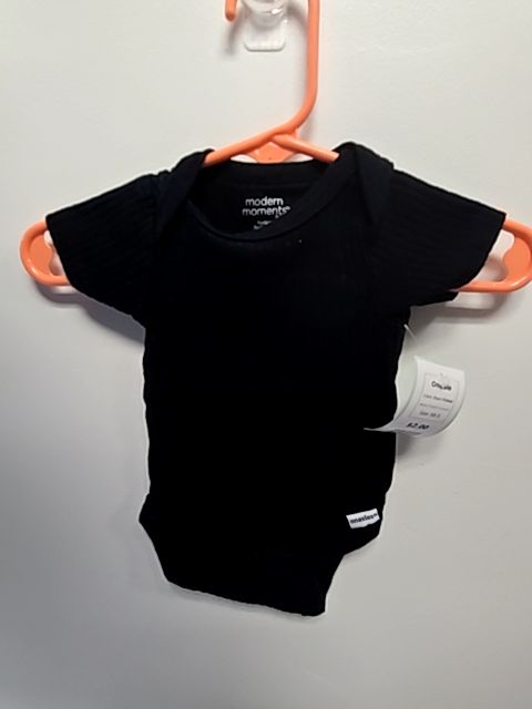 Black Ribbed Modern Moments Onesie, NB B