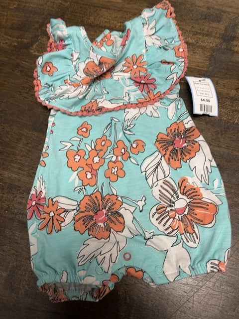 Blue/Pink Flower Jessica Simpson Short One Piece, 3M G