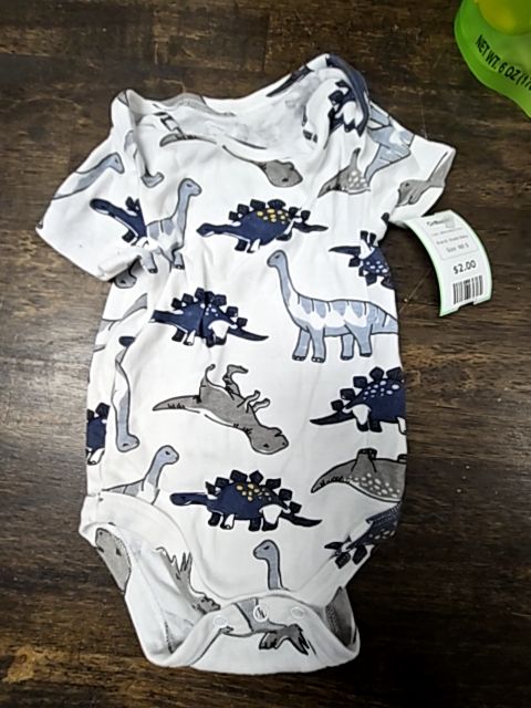 White/Navy Dino Koala Baby Onesie, NB B