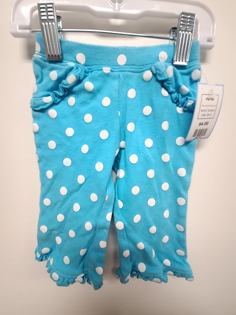 Blue/White Polka Dot Carters Pants, 6M G