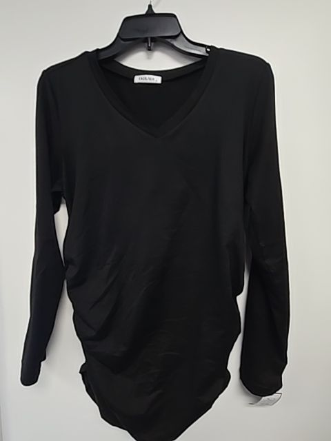 Black Ekouaer Maternity Longsleeve Shirt, Medium