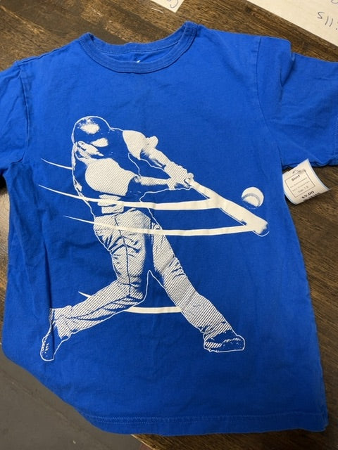 Blue/White Baseball Childrens Place Shirt, 7 B