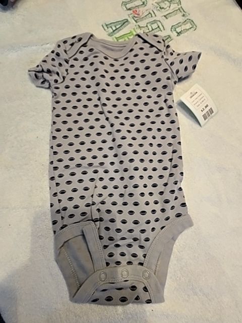 Grey Football Carters Onesie, 6-9M B