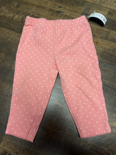 Pink/White Polka Dot Carters Pants, 9M G