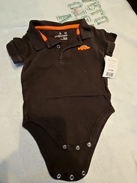 Brown Jumping Bean Polo Onesie, 6-9M B