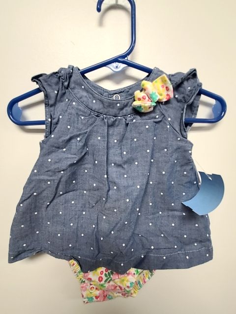 BLue/White/Flower Carters Dress, NB G