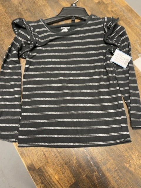 Black/Silver Striped Cat & Jack Longsleeve Shirt, 6 G