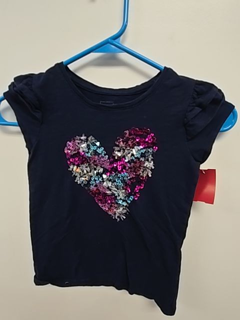 Navy/Sequin Heart Sonoma Shirt, 5T G