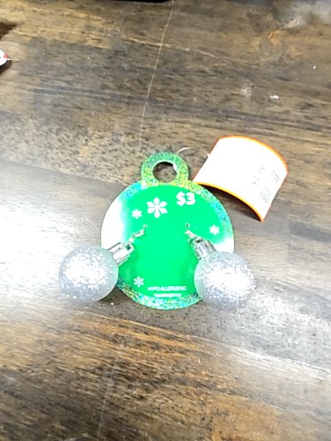 silver Walmart Christmas Earrings