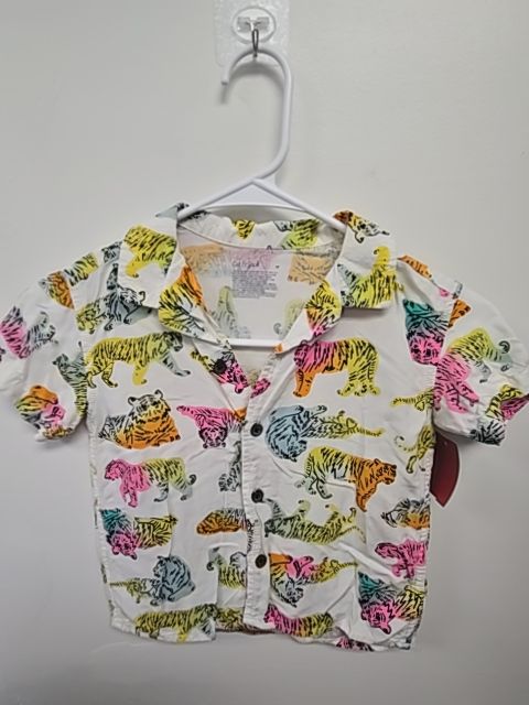 White/Colorful Tiger Cat & Jack Button Up, 4T B