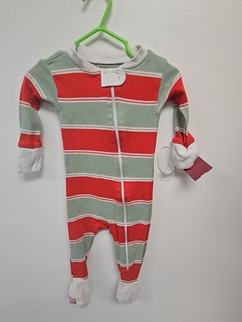 Green/Red Burt's Bees Baby Sleeper, NB B