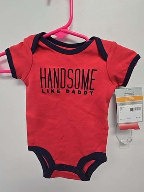 Red/Navy Handsome Like Daddy Carters Onesie, NB B