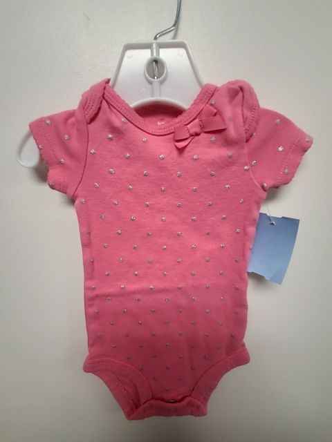 Pink/Silver Polka Dot Carters Onesie, 3M G