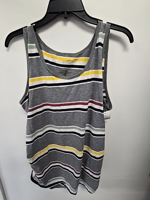 grey/yellow/red striped A.Glow Striped Tank Top, X-Large