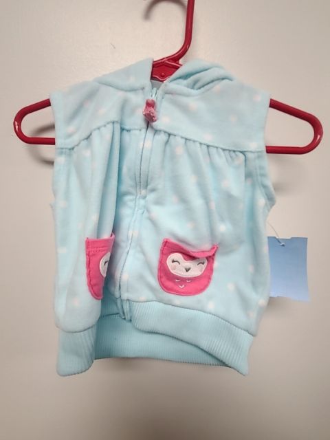 Blue/Pink Owl Carters Vest, 6M G