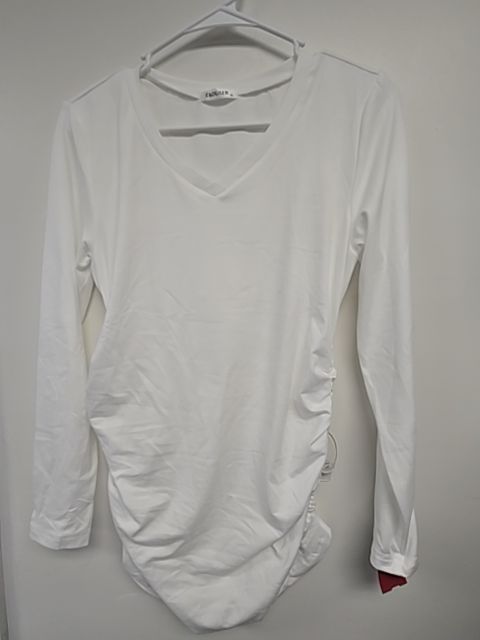 White Ekouaer Maternity Longsleeve Shirt, Medium