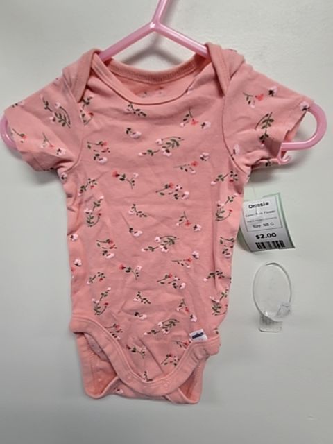 Pink Flower Modern Moments Onesie, NB G