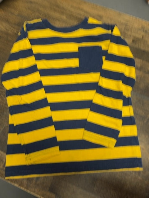 yellow/blue stripe 365 kids Long sleeve Stripe tshirt, 7 B