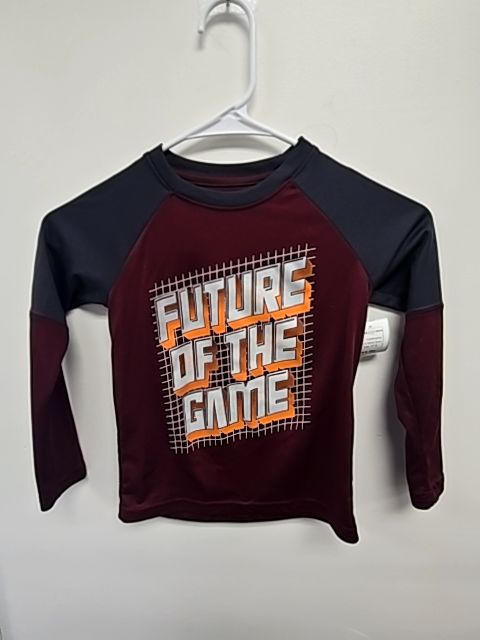 Grey/Burgandy Athletic Works Longsleeve Shirt, 4T B