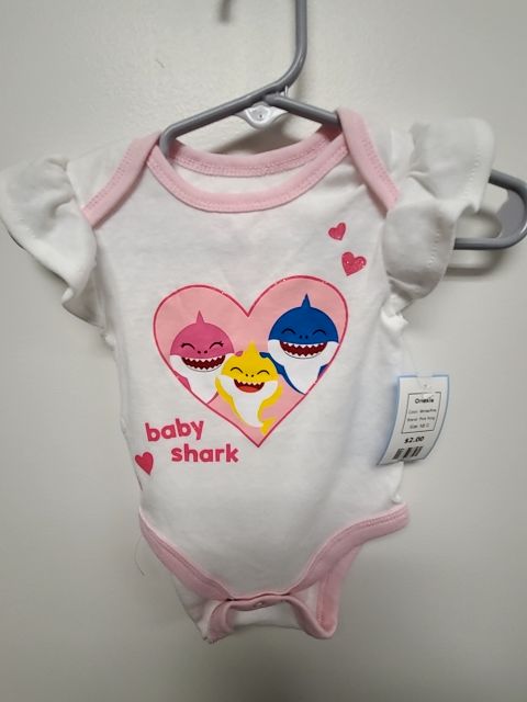 White/Pink Pink Fong Onesie, NB G